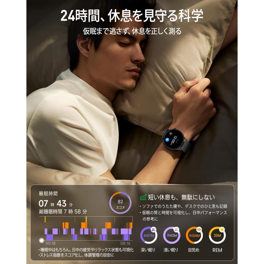 スマートウォッチ ChatGPT iPhone アンドロイド対応 Smart Watch 丸型