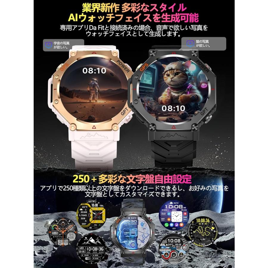 スマートウォッチ 業界最新傑作 ChatGPT搭載 AI文字盤 GPS内蔵 高輝度