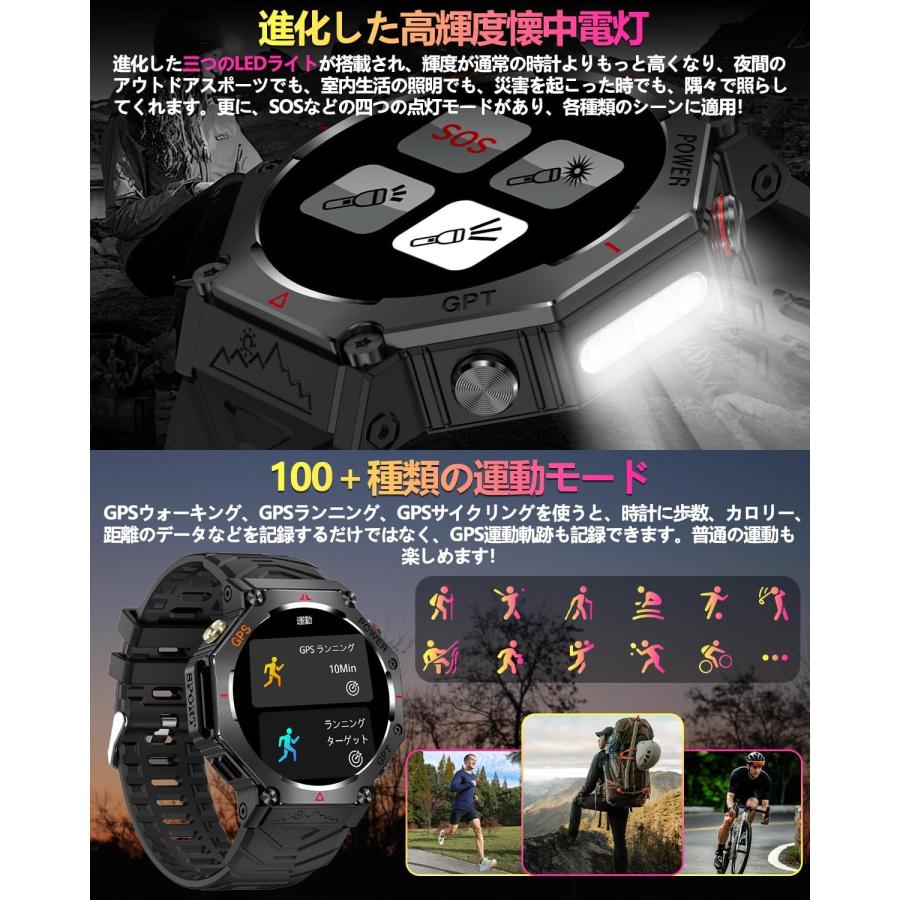 GPSスマートウォッチ 文字盤画面カスタマイズ内蔵GPS 活動量計 GPS運動記録 睡眠モニター 心拍計フィットネストラッカー 5 ATM防水歩数計 スマートウォッチ 業界最新傑作 ChatGPT搭載 AI文字盤 GPS内蔵 高輝度