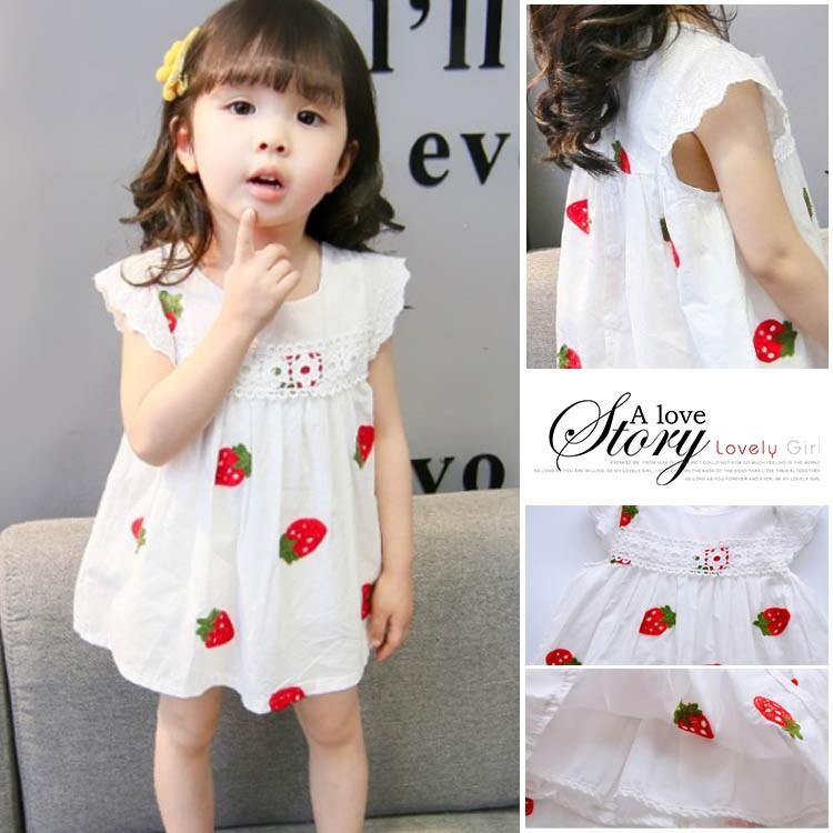 送料無料 キッズ ワンピース イチゴ 苺 いちご 女の子 ガール 子供服 こども 子供 ベビー 白 ホワイト ノースリーブ ショート丈 スカート レー Cttt アパレルavicii アヴィーチ 通販 Yahoo ショッピング