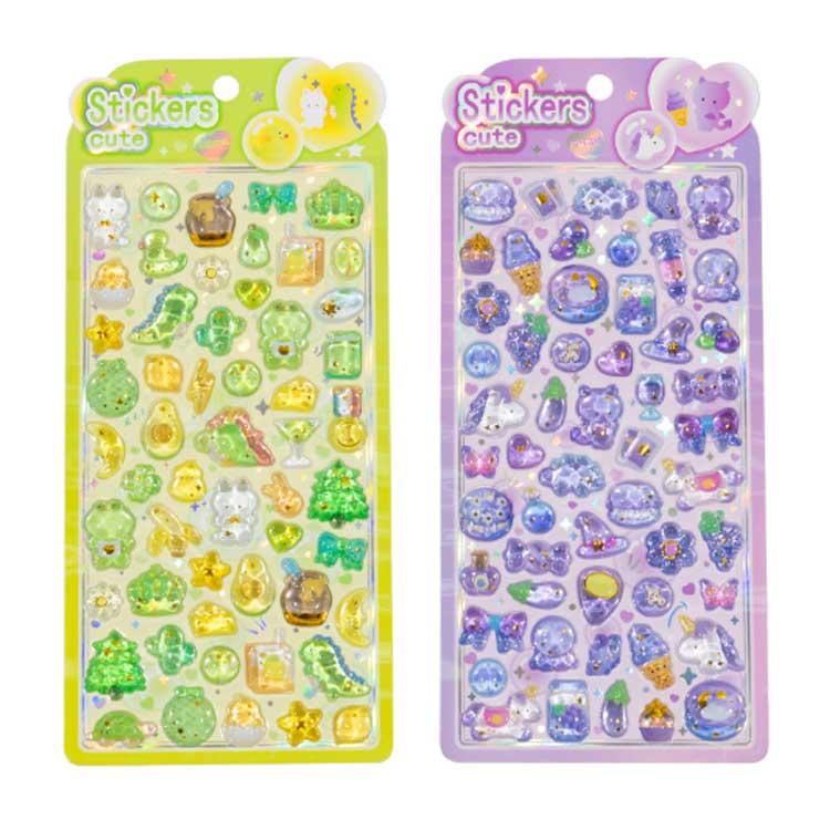 3枚セット 手帳 ぷくぷくシール 可愛い DIY用 3Dシール ぷっくり 装飾