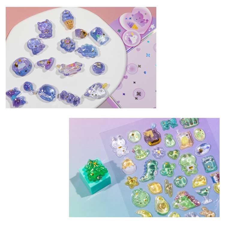 3枚セット 手帳 ぷくぷくシール 可愛い DIY用 3Dシール ぷっくり 装飾