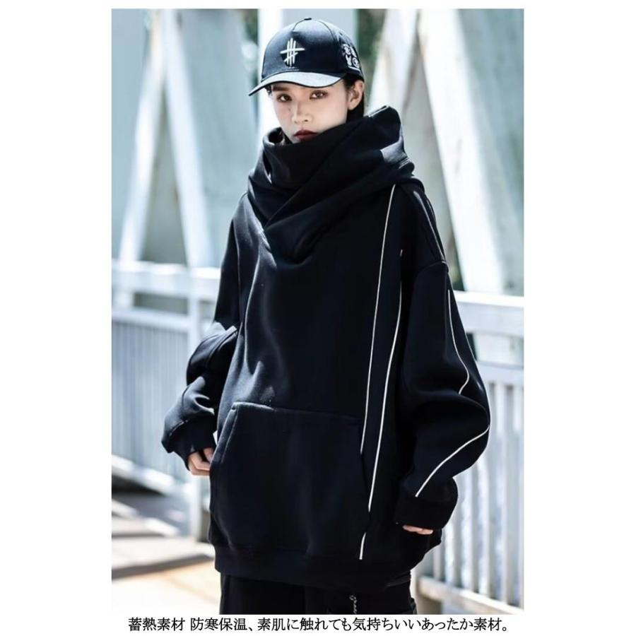 ボリュームネックパーカー プルオーバーパーカー レディース 秋服 男女