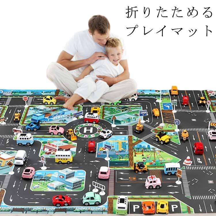 プレイマット ベビーマット 子供 折りたたみ 大判マット 防水 キッズ プレイマット 道路 街並み 絵柄 ベビープレイマット 子ども マット キッズマ|avicii|06