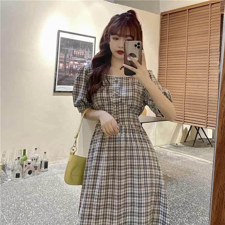驚きの値段 袖 フリル フレア 半袖 チェック柄 マキシ丈ワンピース ロングワンピース 夏ワンピース レディース 送料無料 総柄 ワ 可愛い 韓国 ウエストフリル ワンピース サイズ L Difusoresacusticos Com Ar