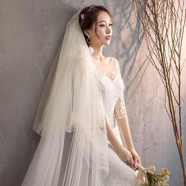 クリスマスツリー特価 トレーン付き マーメイドライン ウェディングドレス ドレス 編み上げタイ ウエディングドレス ウェディングドレス 七分袖 長袖 Vネック ウェディング トレーン サイズ 2xl Www Vke Apeldoorn Nl