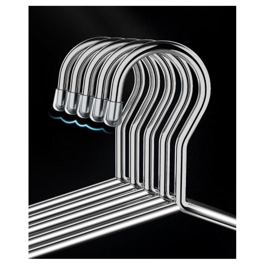 ハンガー 100本 セット ステンレス 42cm 透明ラバー付き すべらない おしゃれ 収納 引っ越し 新生活 ステンレスハンガー ずり落ちない シン