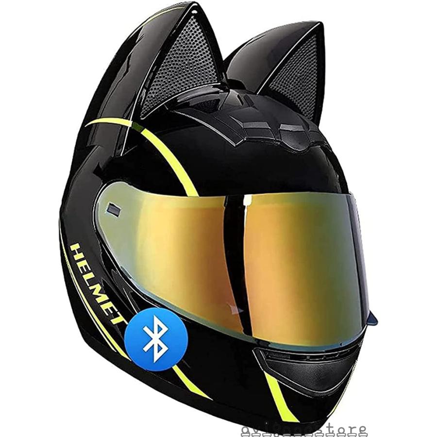 猫耳 ヘルメット 猫耳付き フルフェイス オートバイ ヘルメット