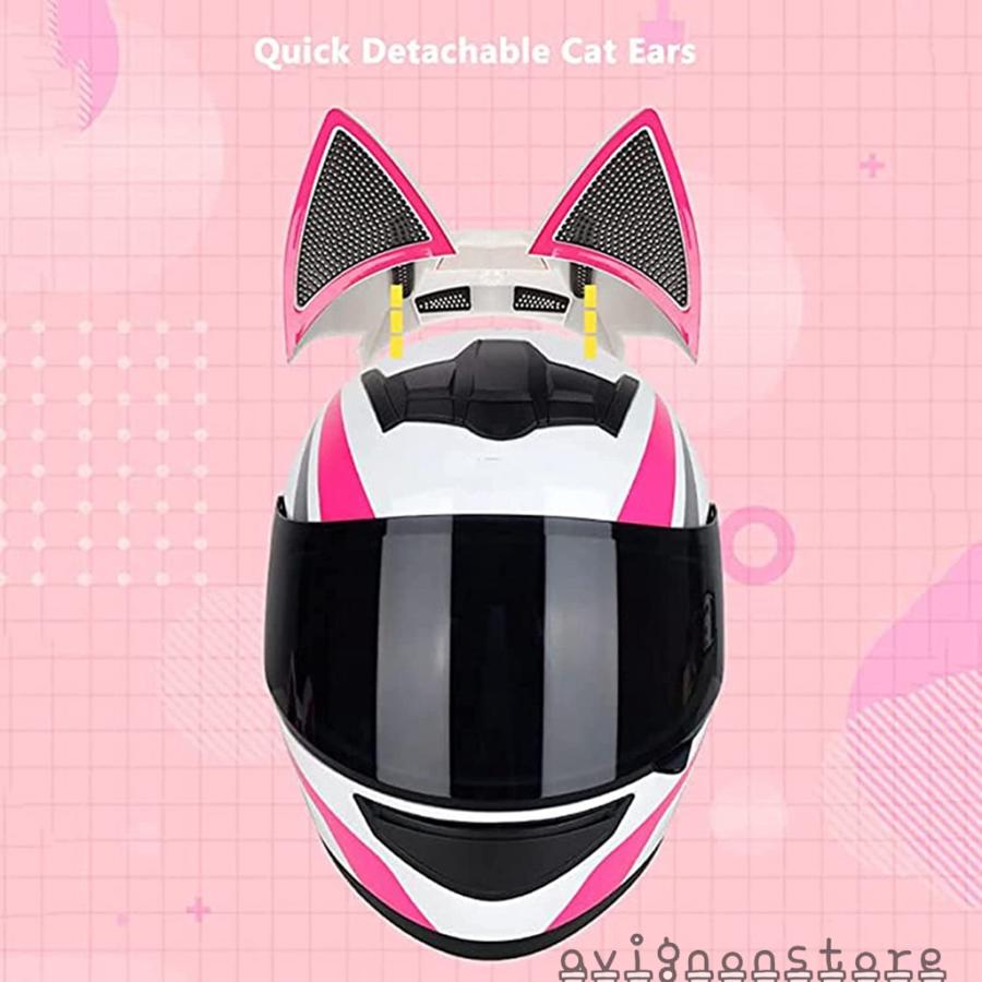 猫耳 ヘルメット オートバイ ヘルメット 大人用 フルフェイス バイク