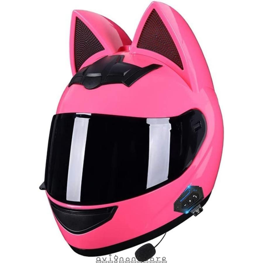 女性用猫耳 フルフェイス オート バイヘルメット ECE承認ヘルメット