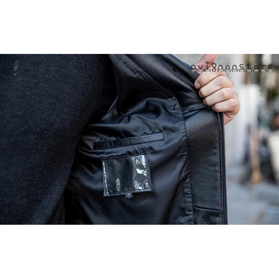 レザージャケット メンズ フード付き 革ジャン 本革 ライダースジャケット レザーパーカー ラムレザー シングル おしゃれ 秋冬 