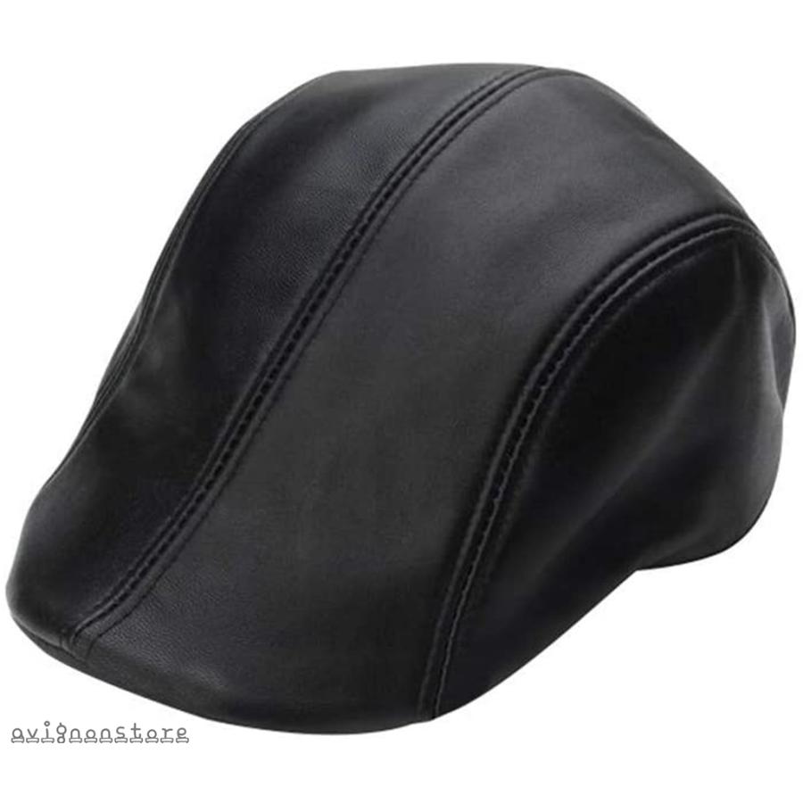 ハンチング レザー 帽子 黒 ベレー帽 キャップ ハット メンズ ユニセックス