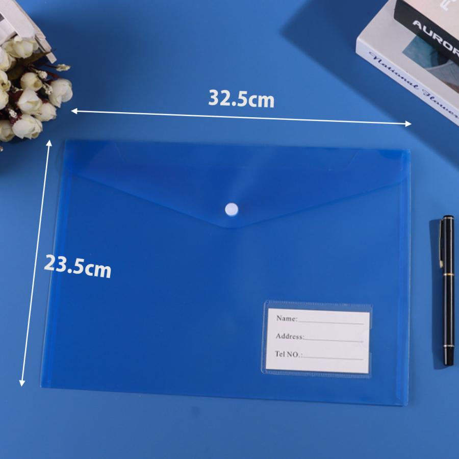 A4 クリアファイル カラー ファイルケース a4 クリアホルダー ボタン式 封筒型ファイル 透明カラー 6色 6枚セット 横型 タグポケット付き |  | 04