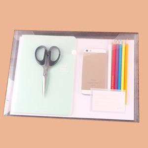 A4 クリアファイル カラー ファイルケース a4 クリアホルダー ボタン式 封筒型ファイル 透明カラー 6色 6枚セット 横型 タグポケット付き |  | 05