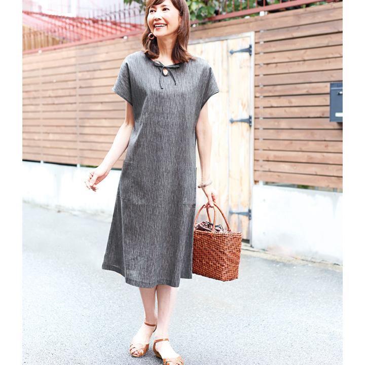 COGIT（コジット） 即納☆高島ちぢみ 涼感 ワンピース S-M L-LL Z1765