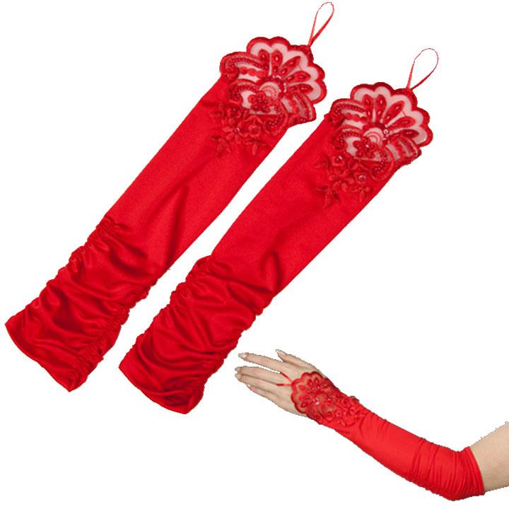 在庫限りセール フォーマル ドレス用小物 ビーズ刺繍手袋 赤 ドレス 超人気新品 演奏会 ロンググローブ アクセサリー KS-GD023-3169 とっておきし福袋