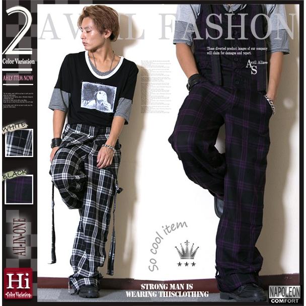 オーバーオール メンズ サロペット つなぎ ブラック 黒 白 紫