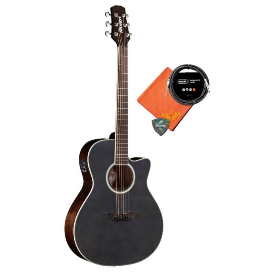 Morris Morris R-011 SBK エレアコギター シースルーブラック モーリス