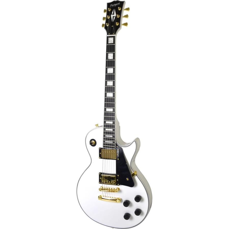 エレキギター 初心者 PhotoGenic LP-300C/WH  入門 ライトセット レスポールカスタム タイプ ホワイトの画像