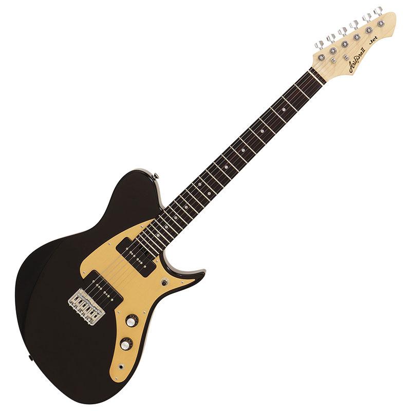 ギター Aria Pro II JET BK 24F P-90 ARIA（アリア） Aria JET BK P-90タイプ ゴールドアノダイズド