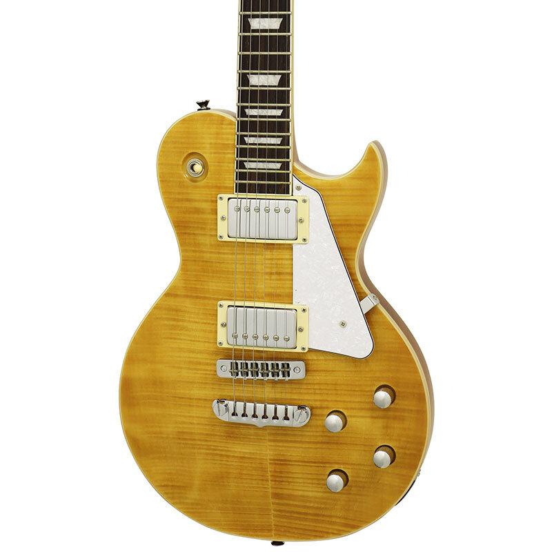 AriaProII PE-AE200 YG Yellow Gold Aria Evergreen エレキギター フレイムメイプル レスポールタイプ イエロー ゴールド_1