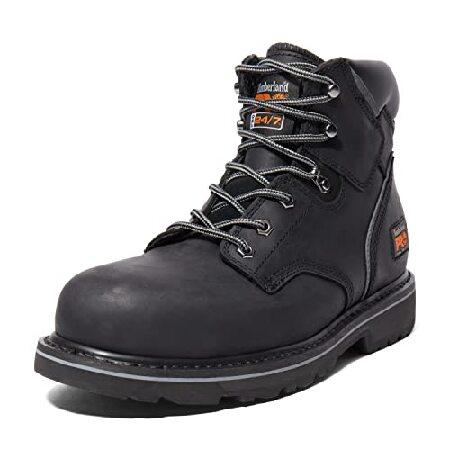 Timberland PRO メンズ Pit Boss 6インチ スチール セーフティトウ インダストリアルワークブーツ, ブラック, 8.5 Wide