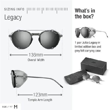 Julbo (ジュルボ) Legacy Glacier サングラス 男女兼用 取り外し可能なレザーサイドシールド付き ハイキング スキー 雪用 - 100%UV保護， ブラウン/オレンジフレ_4