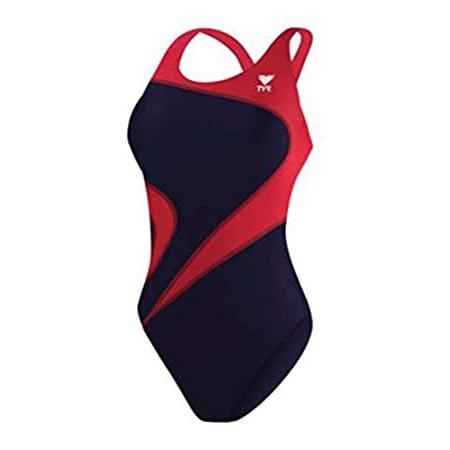 (36, Navy Red) TYR Adult Alliance T-Splice Maxfit Swimsuit