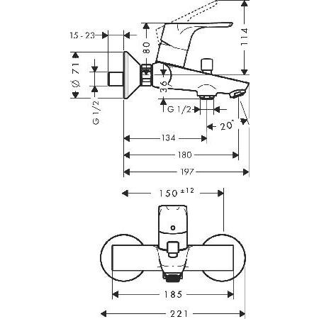 Hansgrohe(ハンスグローエ) フォーカス シングルレバーバス・シャワー混合水栓_1