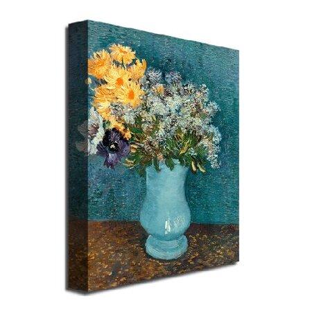 ヴィンセント・ヴァン・ゴッホ作の花瓶、26×32インチ キャンバスウォールアート_1