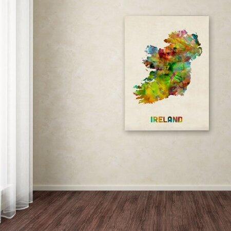 Michael Tompsettのトレードマークファインアートアイルランド水彩地図。 24x32-Inch MT0403-C2432GG_2