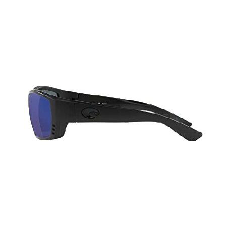 Costa Del Mar メンズ ツナアレイ 偏光長方形サングラス、遮光/グレーブルーミラー偏光-580P、62mm, ブラックアウト/グレーブルーミラー偏光-580p。, 62 mmの画像