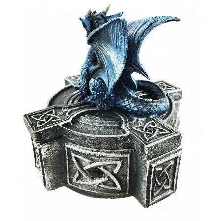 Ebros ケルト十字架 バイフロスト 祭壇 Drake 休憩ドラゴン ジュエリーボックス置物 小物彫刻 装飾置物 小物入れ 小物入れ 小物入れ 鍵 アクセサリー用の画像