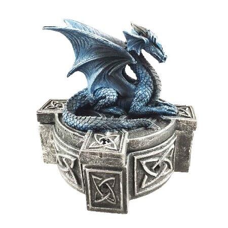 Ebros ケルト十字架 バイフロスト 祭壇 Drake 休憩ドラゴン ジュエリーボックス置物 小物彫刻 装飾置物 小物入れ 小物入れ 小物入れ 鍵 アクセサリー用の画像