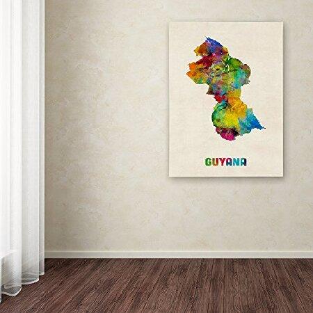 Michael Tompsettのトレードマークファインアートガイアナ水彩地図 24x32-Inch MT0743-C2432GGの画像