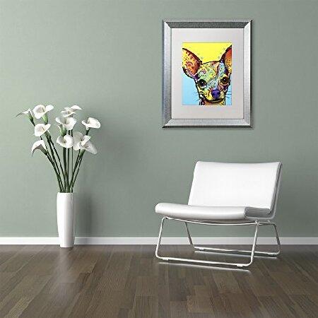 Dean RussoによるTrademark Fine Art Chihuahua シルバーフレーム 11x14-Inch ホワイト ALI0237-S1114MFの画像
