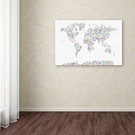 Michael Tompsettによる世界の地図 トレードマーク ファインアート ミュージック ノート 16x24-Inch MT0723-C1624GGの画像
