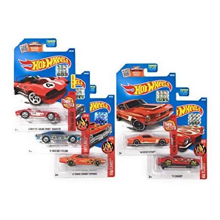 Hot Wheels マッスルカー マッドネス 5個パック ランダムダイキャストバンドルセット 各種コルベット ムスタング カマロ チャージャー GTO ファイヤーバード シの画像