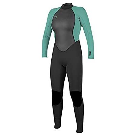 O´Neill Women´s Reactor-2 3/2mm Back Zip Full Wetsuit， Black/Aqua， 10