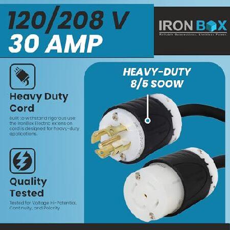 IronBox Electric - L21-30 Extension Cords - L21-30 Plug to L21-30 Connector - 30A， 120/208V 3 Phase - 8/5 SOOW Heavy Duty Extension Cord - Ideal for I_2