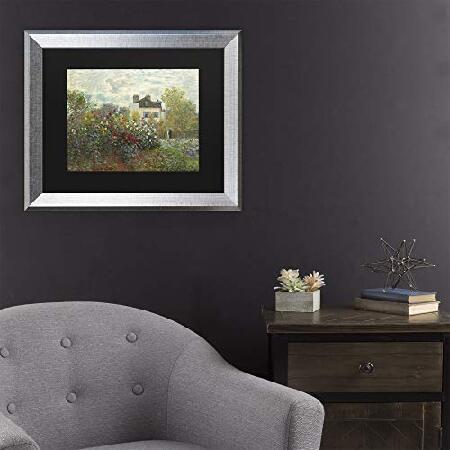 Trademark Fine Art クロード・モネ作Argenteuil アーティストの庭 ブラックマット、シルバーフレーム 11x14 Black Matte, Silver Frame 11x14 BL01429-S1114BMFの画像