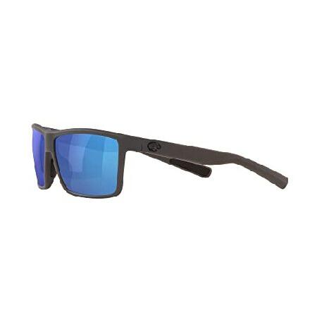 Costa Del Mar メンズ Rinconcito 長方形サングラス, マットグレー/ブルーミラー偏光-580g。, 60 mmの画像