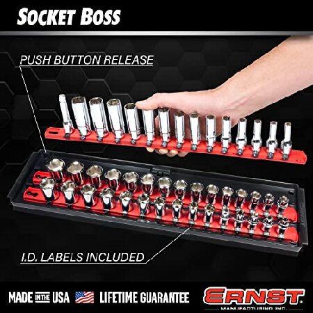 ERNST Socket Boss コンボ 3個パック ツールオーガナイザー ツイストロックテクノロジー レッド モデル 8510A - メカニックやDIY愛好家のための安全なソケットス