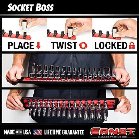 ERNST Socket Boss コンボ 3個パック ツールオーガナイザー ツイストロックテクノロジー レッド モデル 8510A - メカニックやDIY愛好家のための安全なソケットス