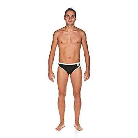 Arena Team Stripe MaxLife Brief Swimsuit, Black - White, 44｜awa-outdoor