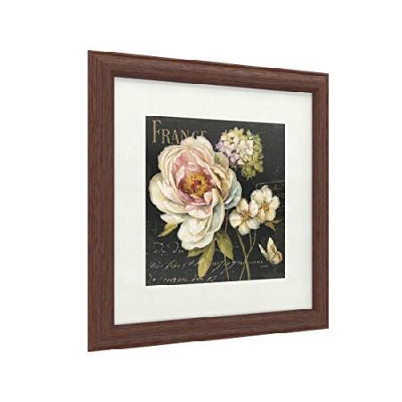 Trademark Fine Art 'Marche de Fleurs on Black 'ホワイトマットウッドフレーム Lisa Audit 16x16の画像