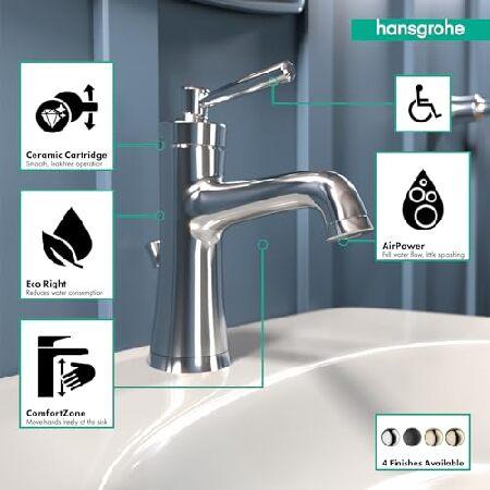 Hansgrohe 4773-M Joleena 0.5 GPM シングルホール蛇口 ポップアップドレイン付き 7.75-Inches Tall 04773000 1_2