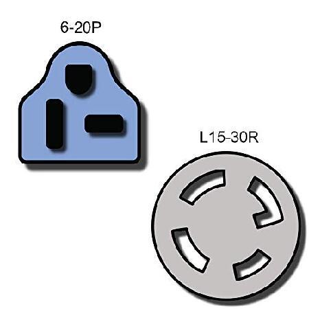 NEMA 6-20P to L15-30R Power Cords - 40 Foot， 20A/250V， 12/3 SJOOW - Iron Box # IBX-5176-40 (40 ft)_1