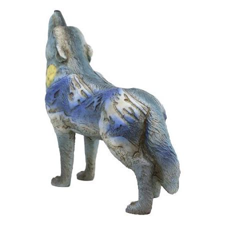 Ebros Gift ネイティブ部族 ハウリング ウルフ トーテムスピリット フィギュアコレクション 6.25インチ L 動物装飾像 (ミッドナイトムーン マウンテンレンジ)の画像