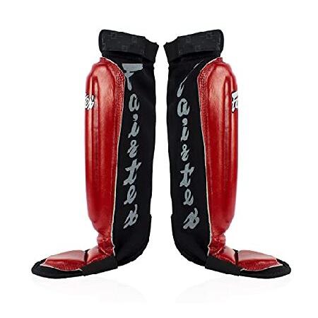 Fairtex SP6 ムエタイ すね当て メンズ レディース キッズ | ネオプレーン素材で作られたシンガード プレミアム 軽量 耐久性 | 脛に強化パッド(レッド/S)の画像
